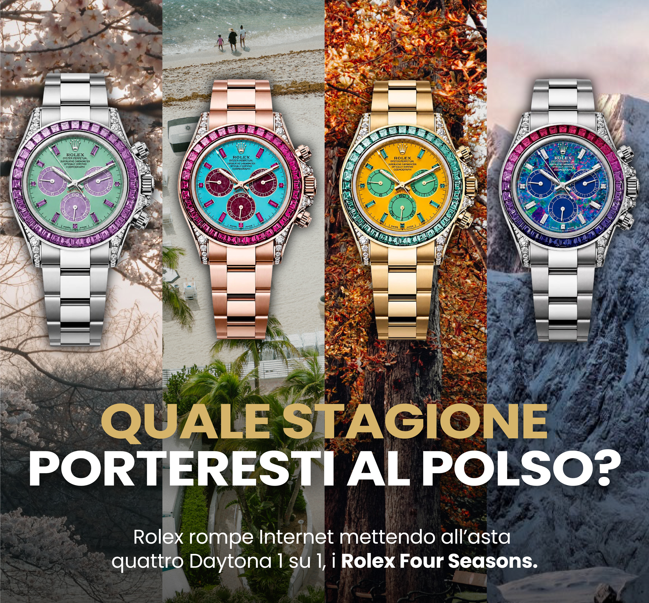 Rolex Four Seasons: quattro Daytona unici all’asta a Londra