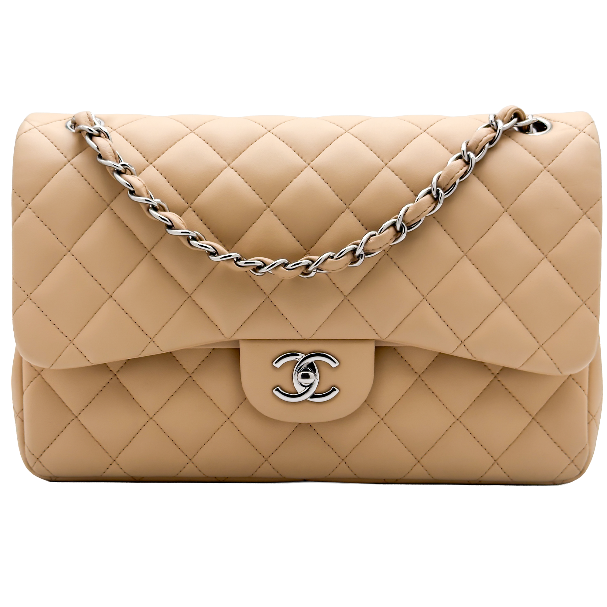 Chanel Jumbo 30 - Beige/Lambskin - HW Silver